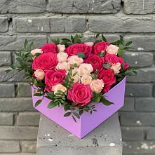 Цветочная композиция из Розы в коробке в Турочак