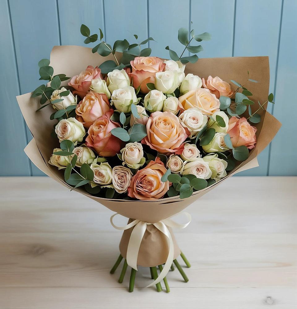 Букет цветов из: Альстромерии и Розы в Турочак