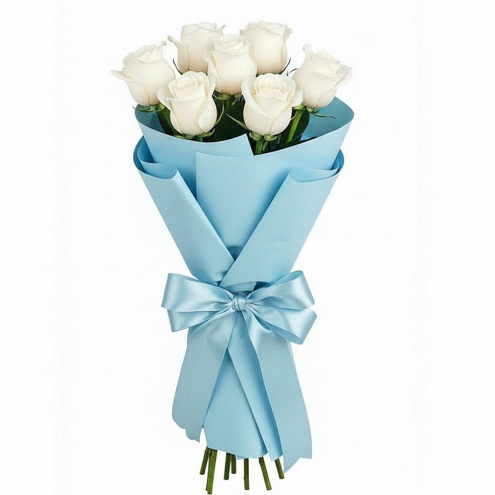 Букет 7 белых роз Проуд в Турочак