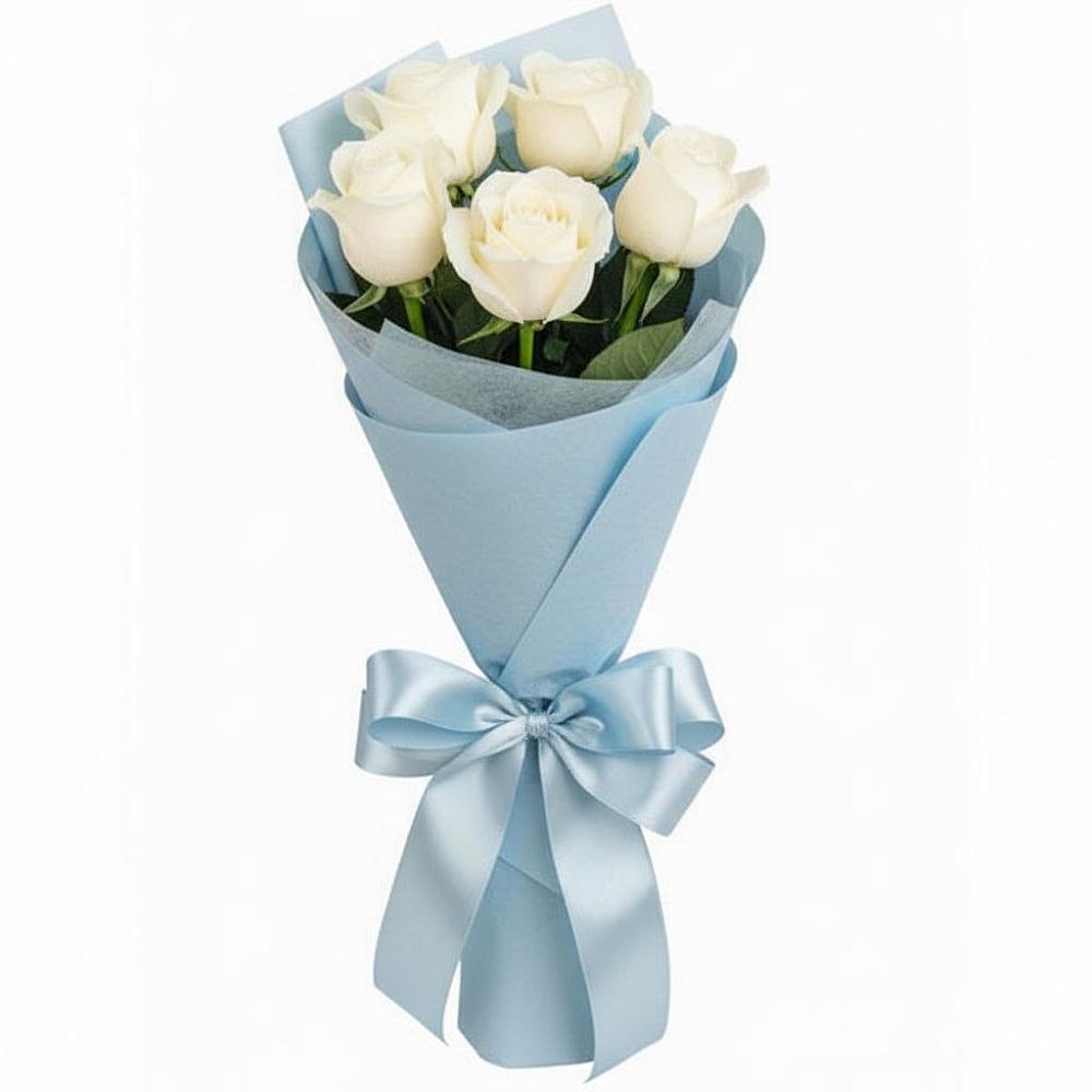 Букет 5 Белых роз Проуд в Турочак