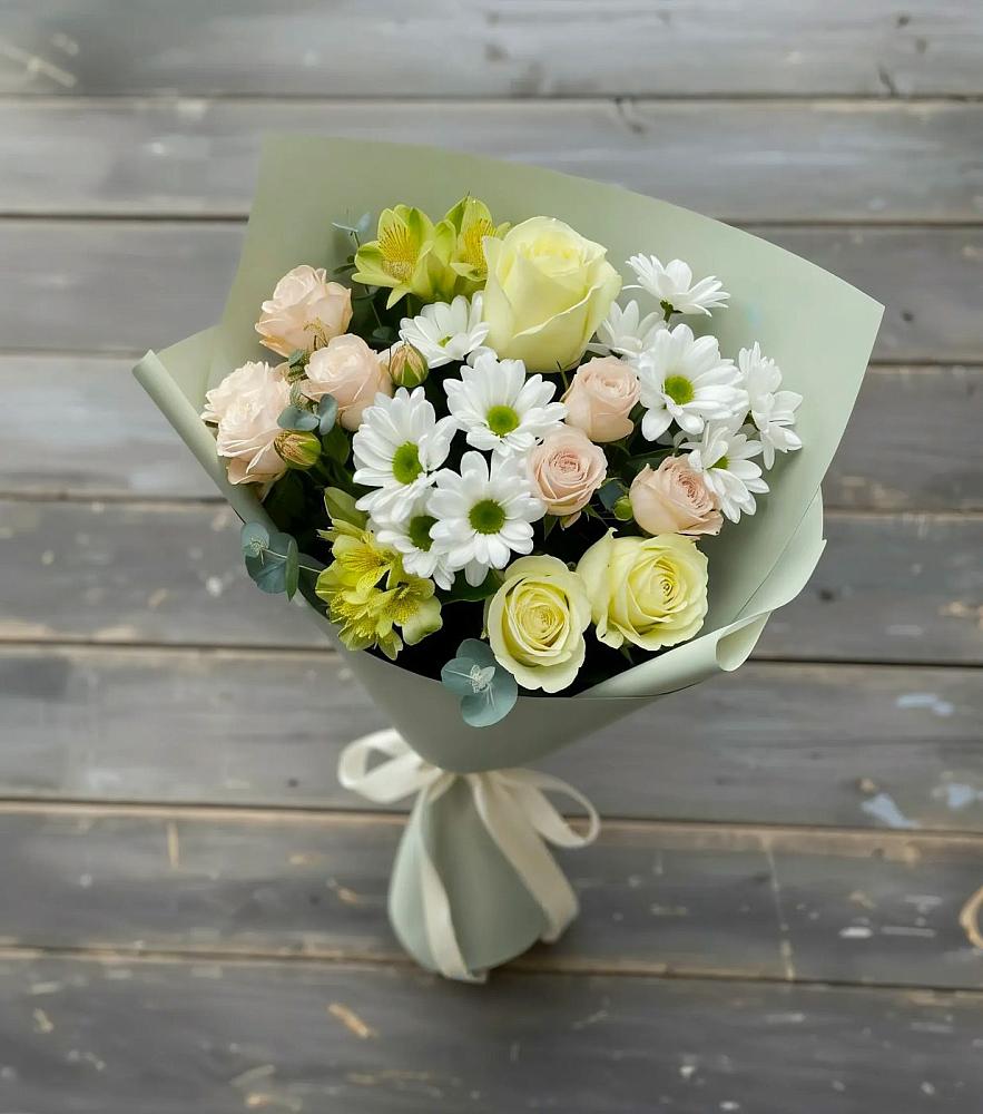 Букет цветов из: Альстромерии, Розы и Хризантемы в Турочак