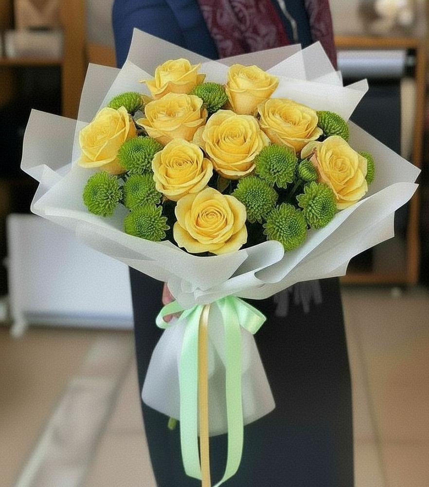 Букет цветов из: Хризантемы и Розы в Турочак