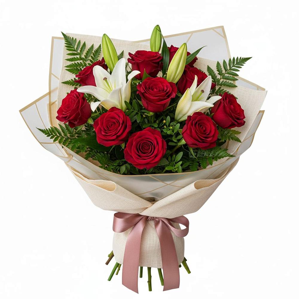 Букет цветов из: Лилии и Розы в Турочак