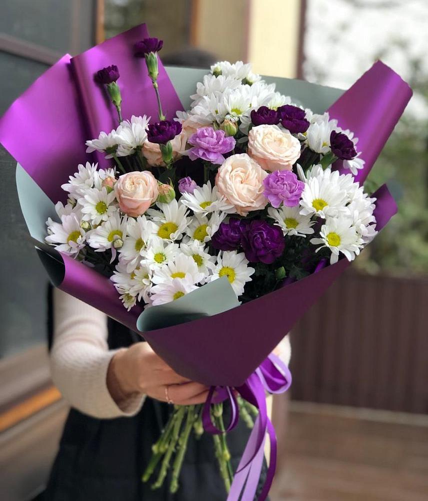 Букет цветов из: Хризантемы, Гвоздики и Розы в Турочак