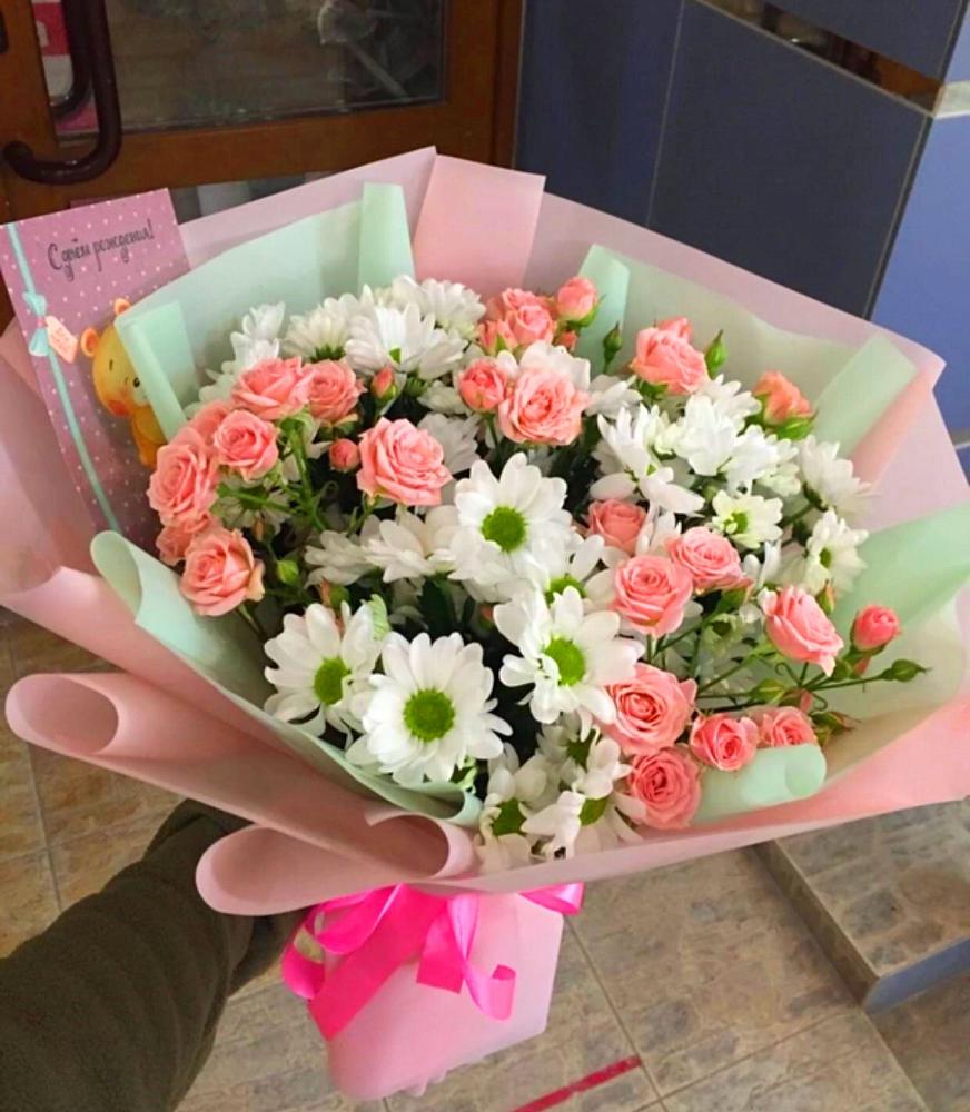 Букет цветов из: Розы и Хризантемы в Турочак