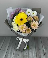 Букет цветов из:  Розы, Герберы и Хризантемы в Турочак