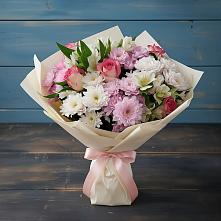 Букет цветов из:  Хризантемы, Альстромерии и Розы в Турочак