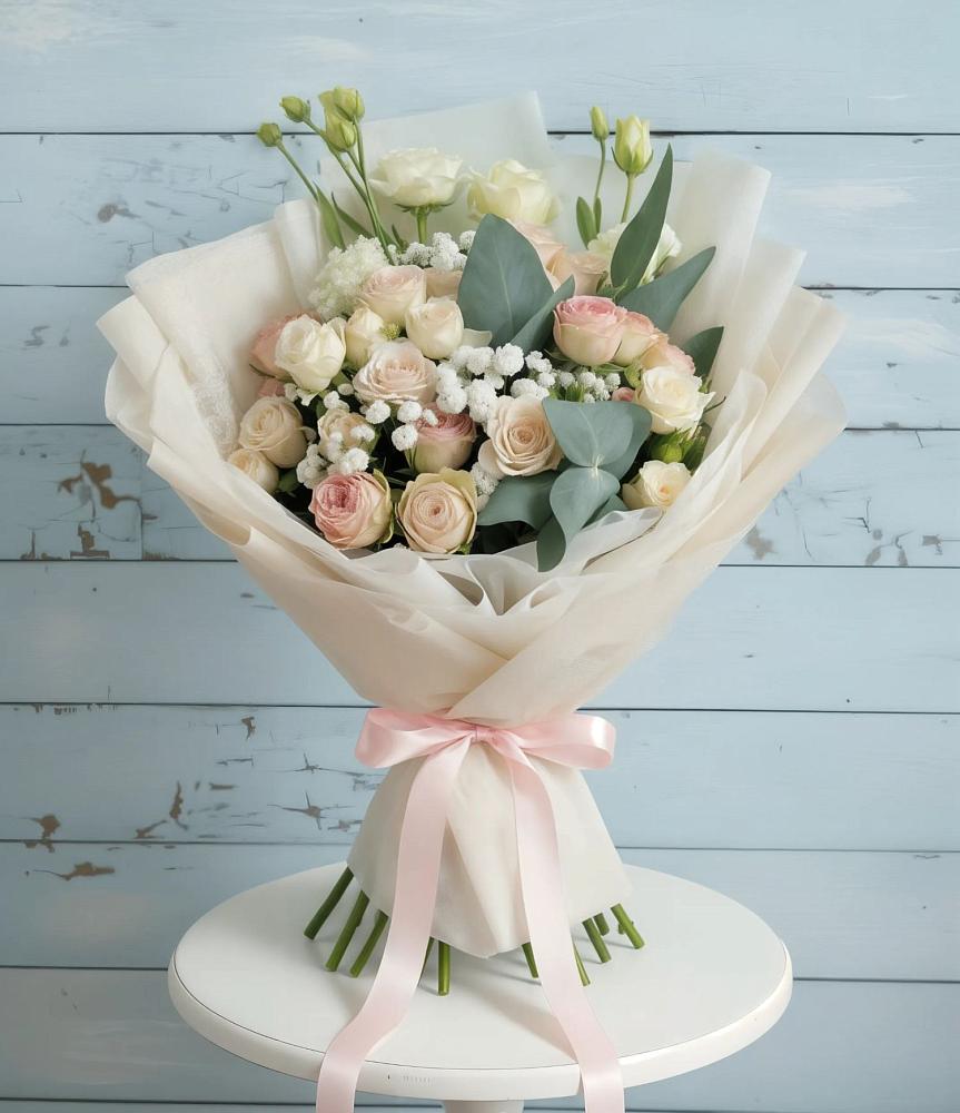 Букет цветов из: Розы и Лизиантусы в Турочак