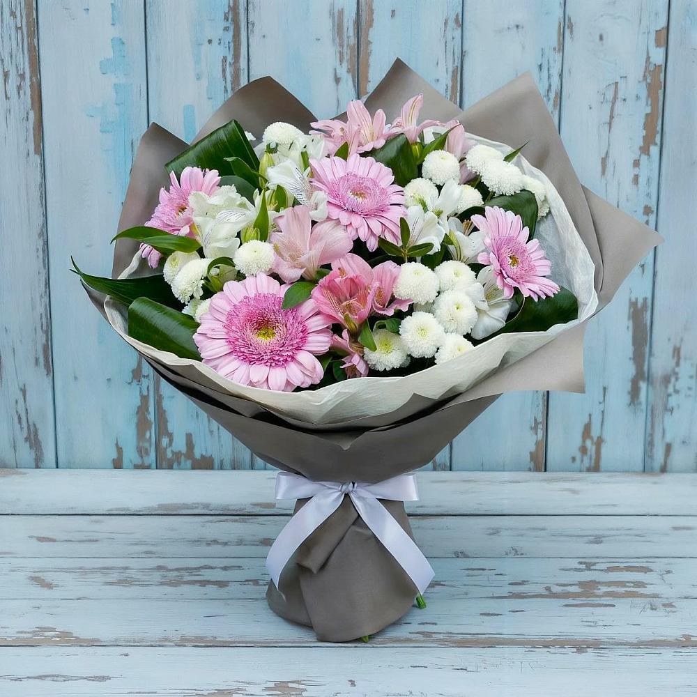 Букет цветов из: Герберы, Альстромерии и Хризантемы в Турочак