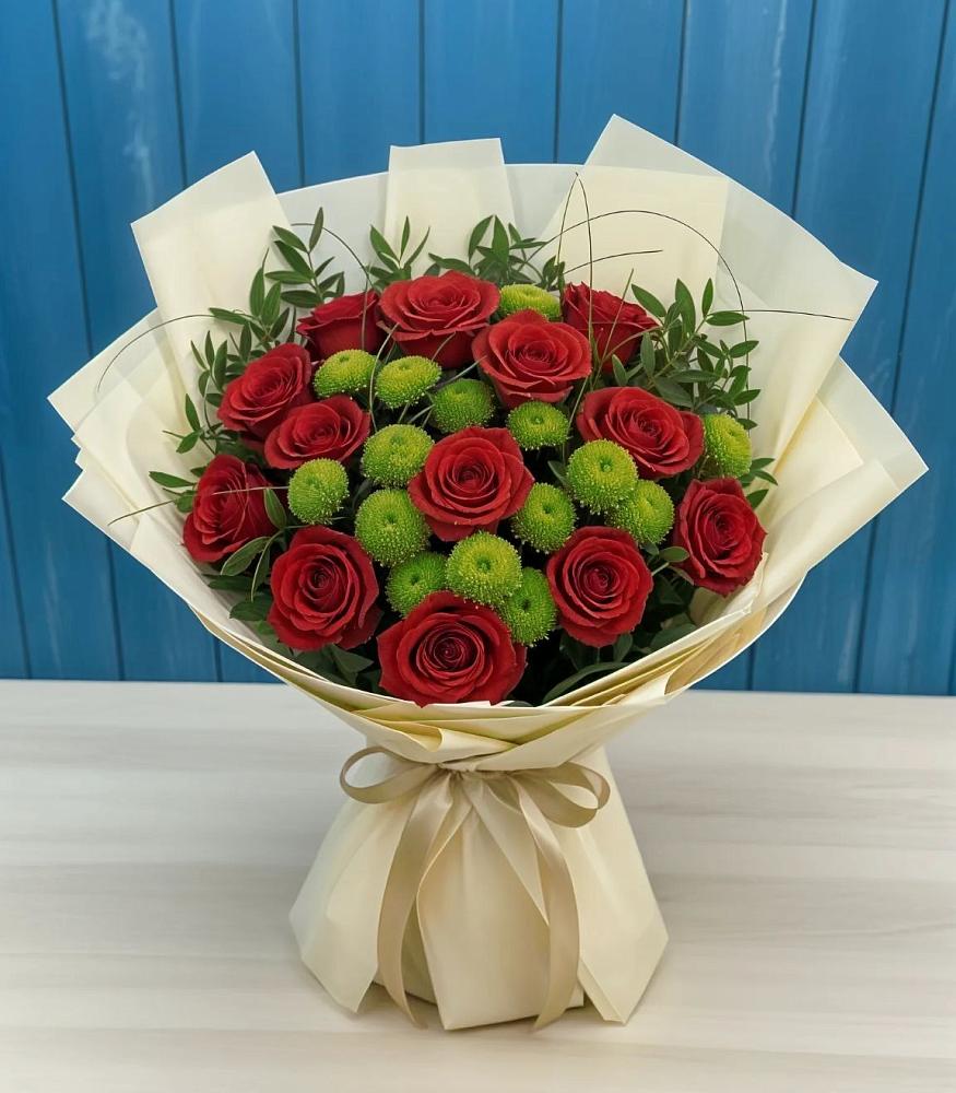 Букет цветов из: Розы и Хризантемы в Турочак